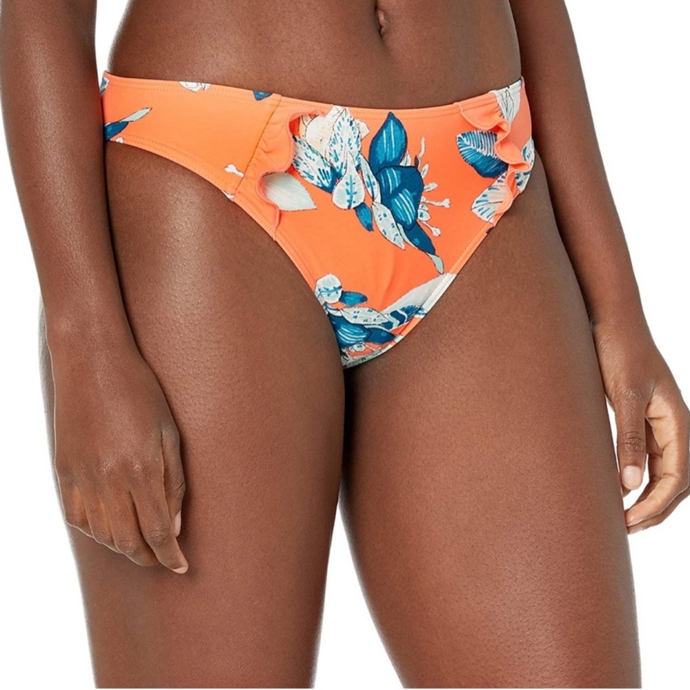 Minkpink Ruffle Bikini Enchanted Forest Swim Orange Floral Bottoms Size Small